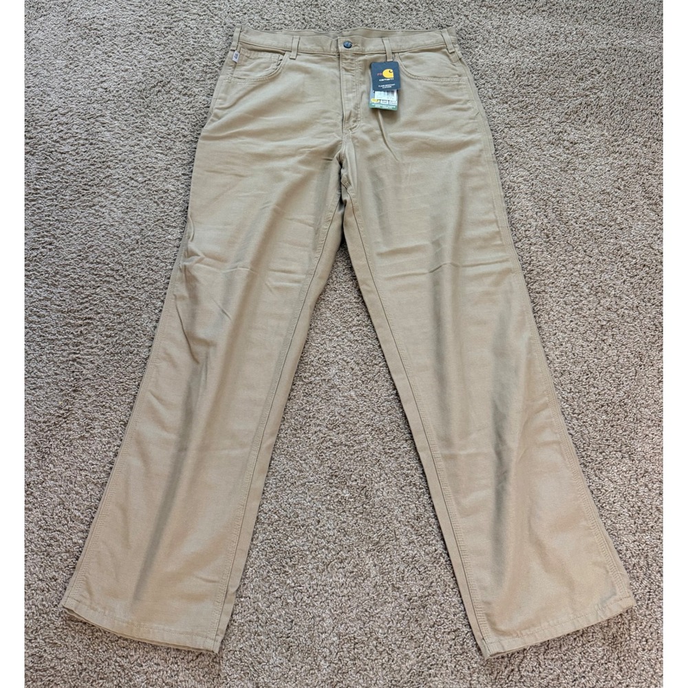 Carhartt FR Flame Resistant Loose Fit Canvas Jeans Khaki FRB159 GKH 38x32 NWT